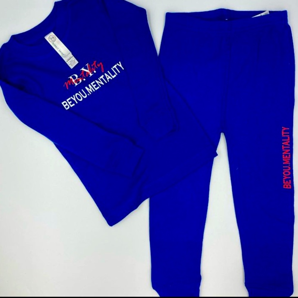 Toddler PJ Set Blue Combo - Handcrafted by BeYou.Mentality